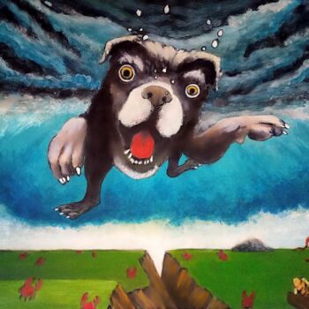 Картина под названием "Dog Carlin" - Jonathan Altero, Подлинное произведение искусства, Акрил