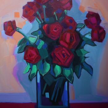 Pittura intitolato "Roses _2" da Tigran Avetyan, Opera d'arte originale, Olio