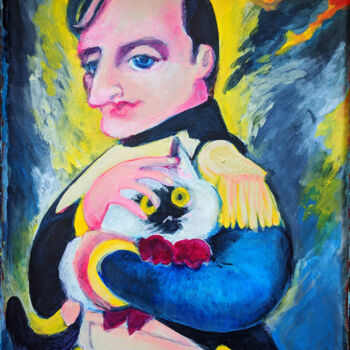 Картина под названием "Napoleon's Pussy #2" - Oberlin The Artist, Подлинное произведение искусства, Акрил