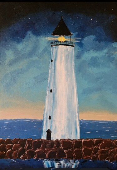 Painting titled "A Safe Harbor" by Ondine Jacobs, Original Artwork, Acrylic