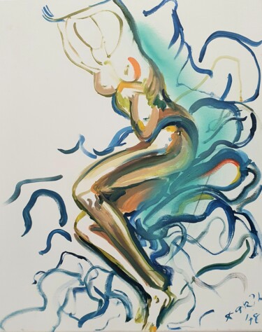 Painting titled "AN ABSTRACT nue nud…" by Kari Artist, Original Artwork, Oil