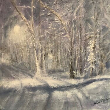 Peinture intitulée "Première neige" par Anne Vignau, Œuvre d'art originale, Acrylique