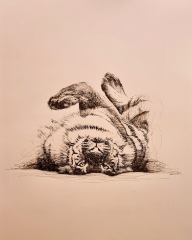 Tekening getiteld "Minou 3/5/21" door Karl Robial, Origineel Kunstwerk, Inkt