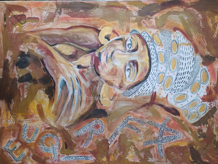 Картина под названием "Terre d'Afrique" - Dominique De Roo, Подлинное произведение искусства, Акрил