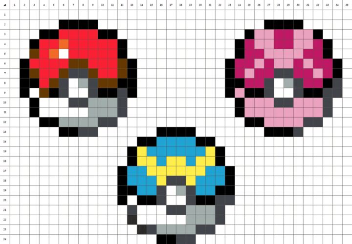 Pokemon Pixel Art Pokeball