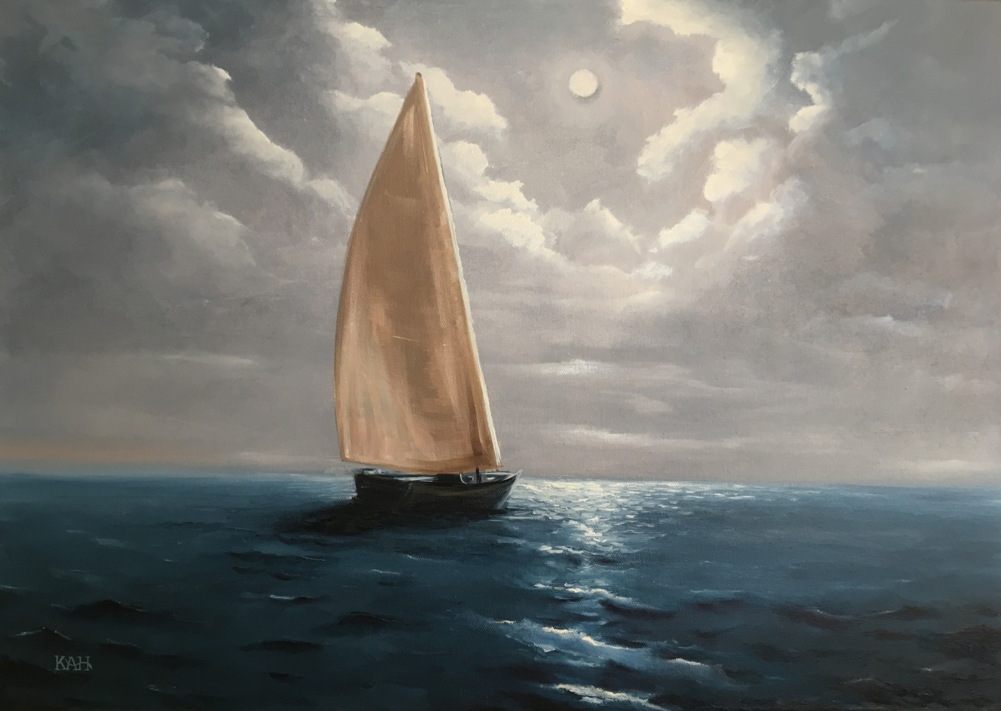 Александр Южаков яхта в море картина