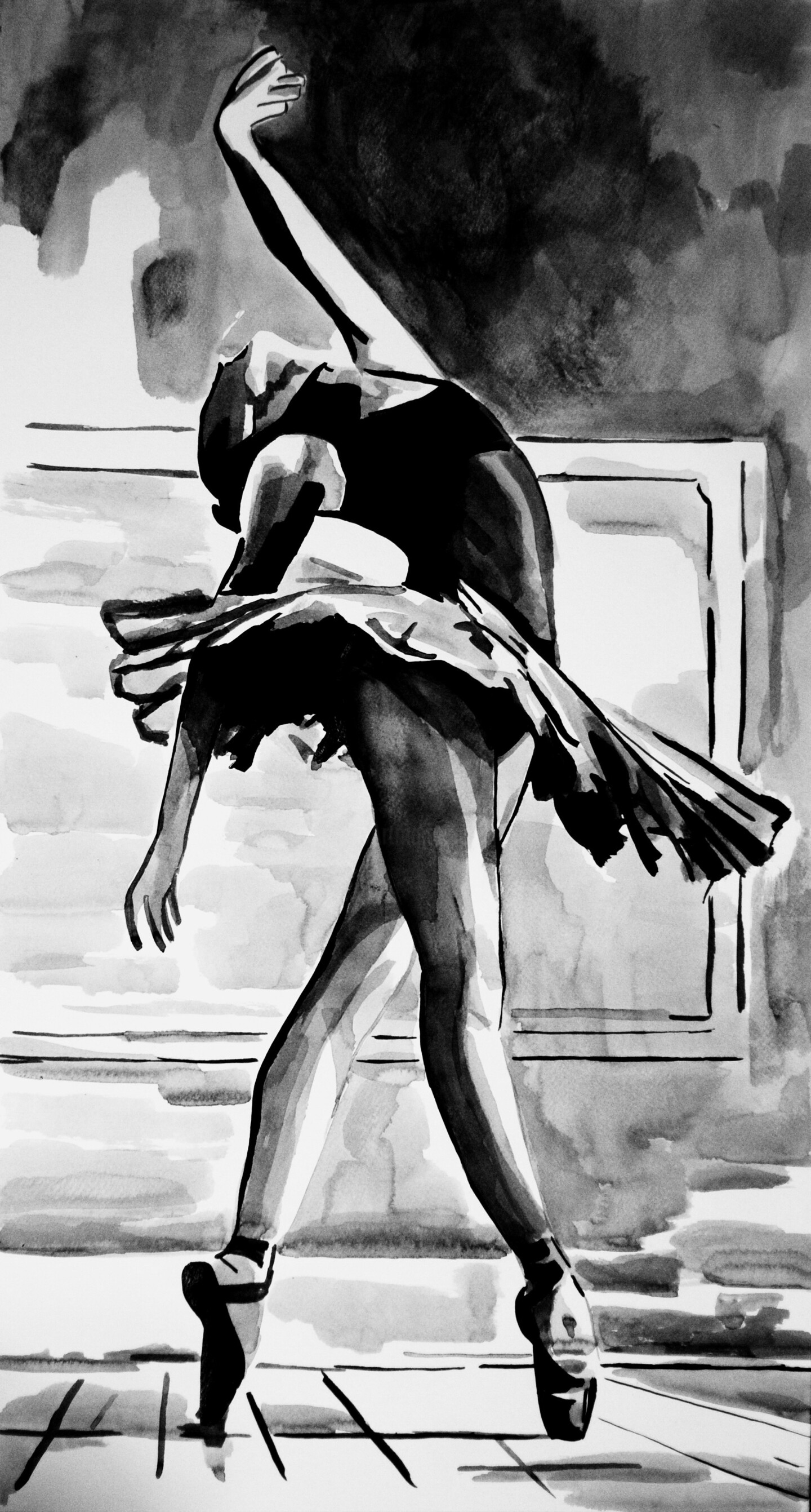 Женщина в танце рисунок