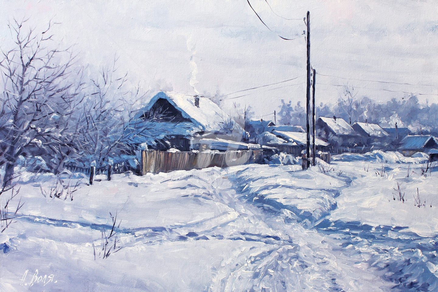 Этюды зима в деревне