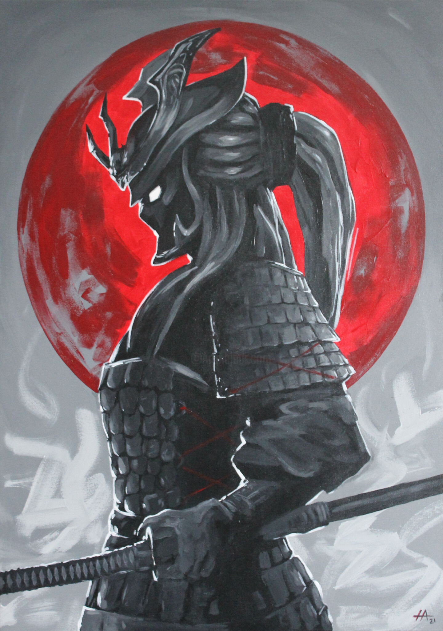 Samurai (Самурай), Картина - Alina Nikitina | Artmajeur