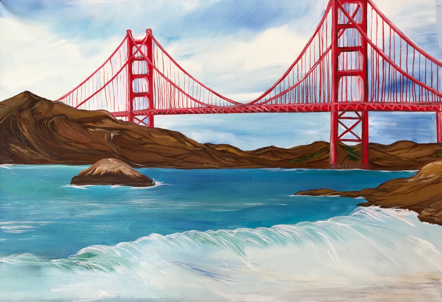 Золотые ворота для срисовки мост Сан Франциско