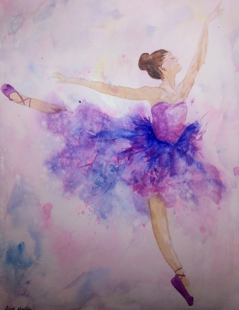 Bailarina Em Aquarela, Pintura por Aline Martins | Artmajeur