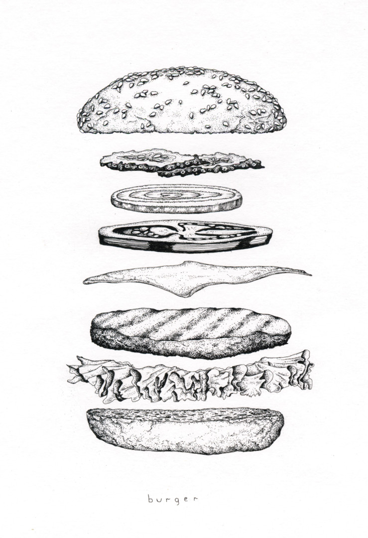 Гамбургер рисунок скетч
