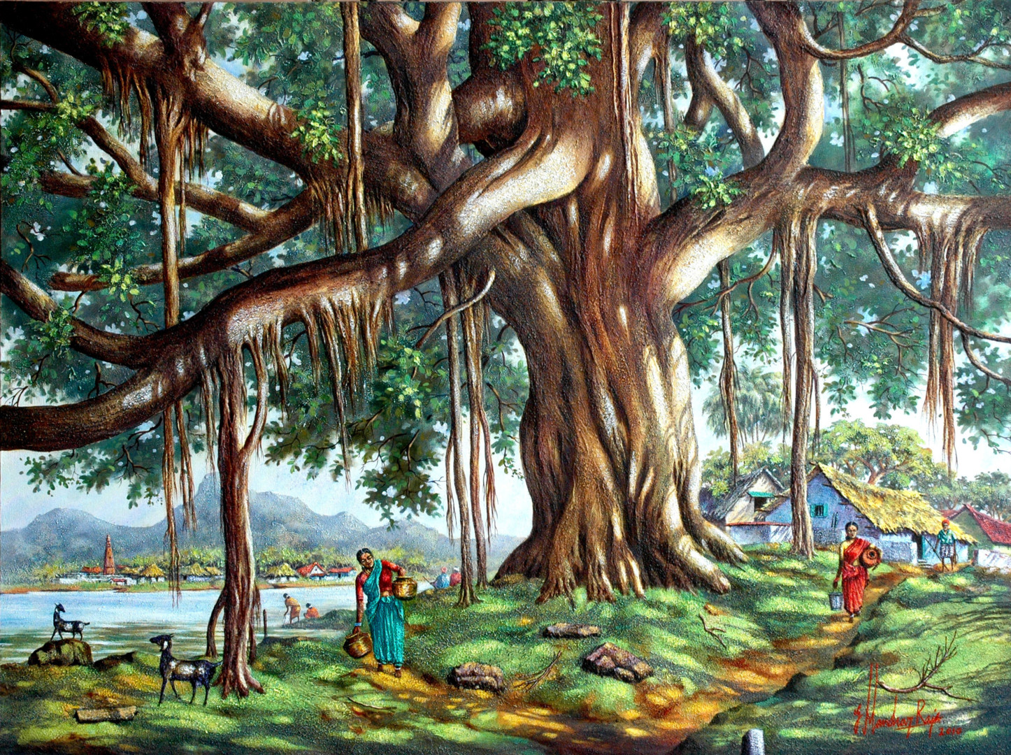 Дерево Баньян рисунок