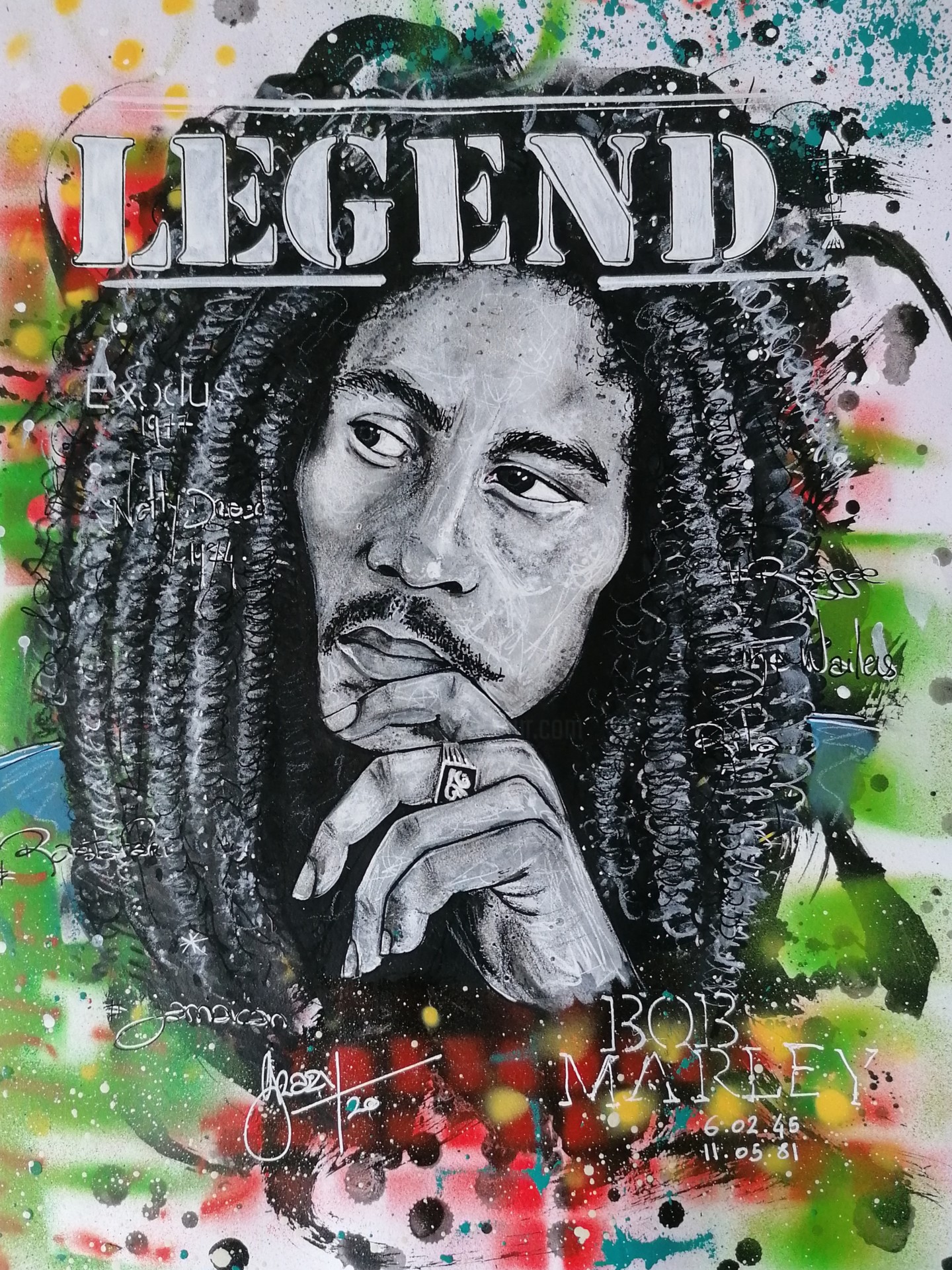 Legend - Bob Marley, 絵画 Grazy Bによって | Artmajeur