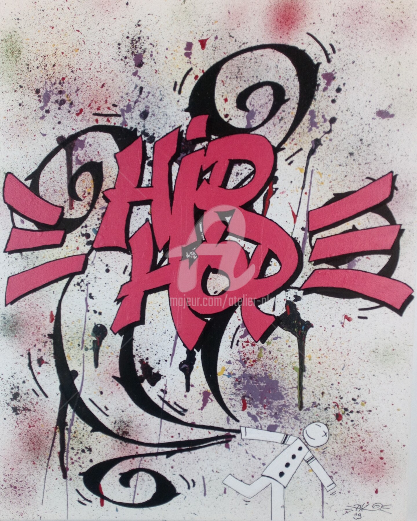 Tableau Street Art Graffiti Hip Hop Toile 50x40 Pk29