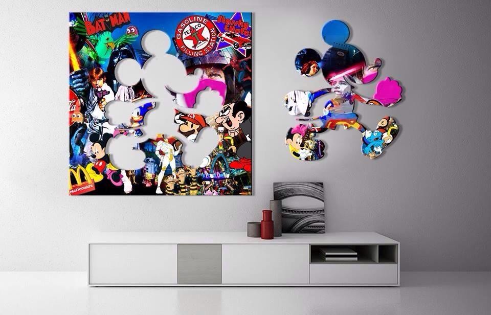 Mickey Run, Collages by Auguste Artiste | Artmajeur
