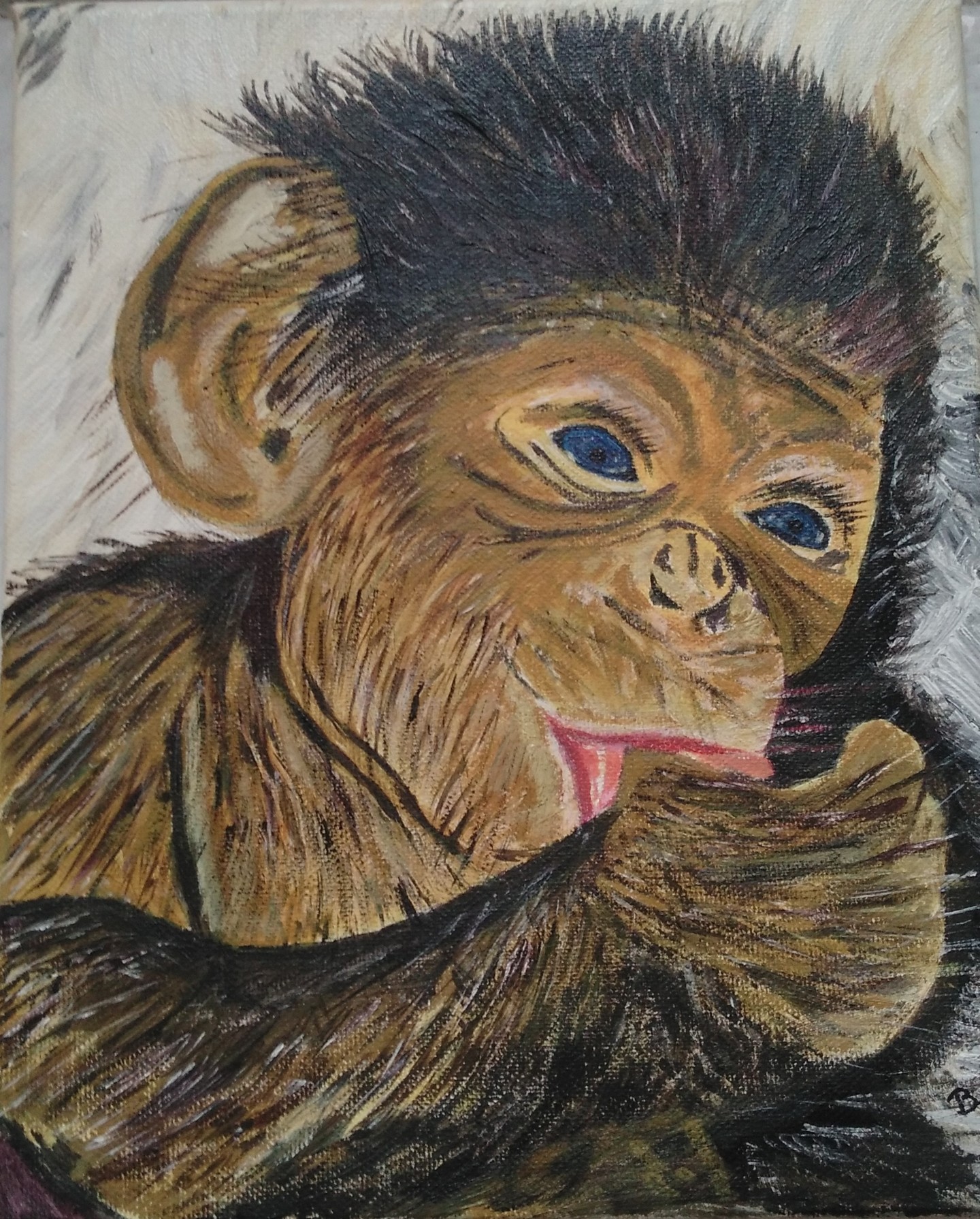 Bebe Singe Painting By Brigitte Didier Biche Artmajeur