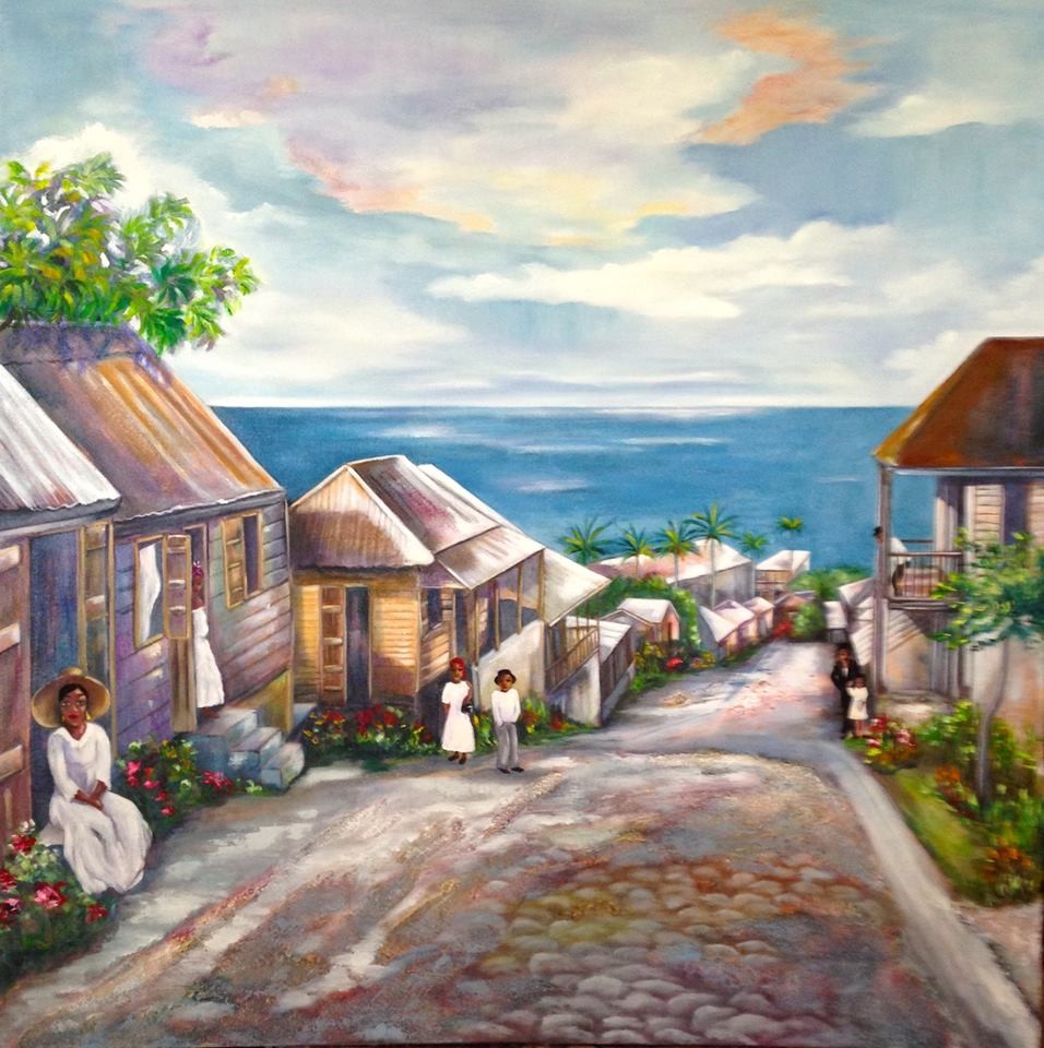 Rue Basse Terre En Tan Lontan Painting By Cathy Belleville Artmajeur