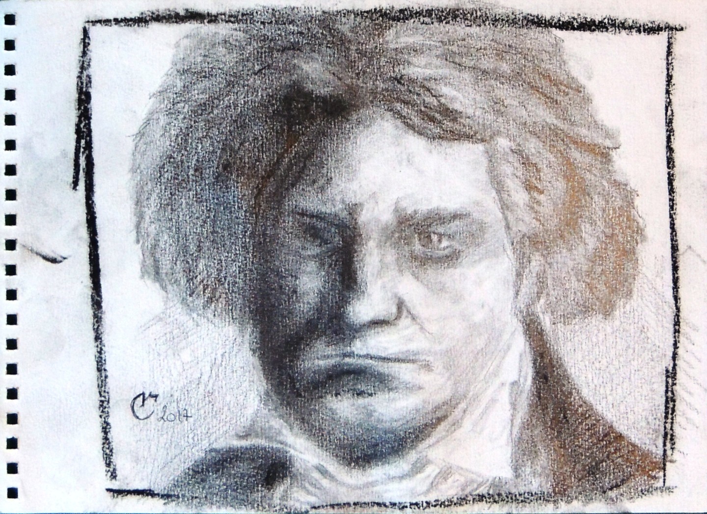 Бетховен портрет карандашом
