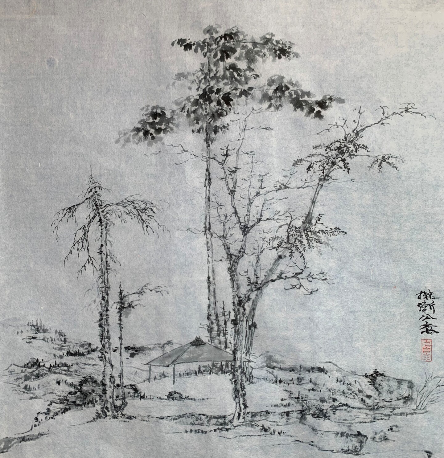 山水圖軸系列——之一, Pintura por Chen Jun Cao Tang Wu You | Artmajeur