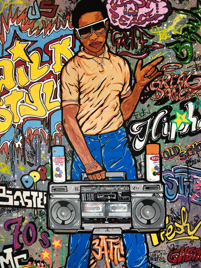 Ghetto Blaster, Painting by Rem'S | Artmajeur