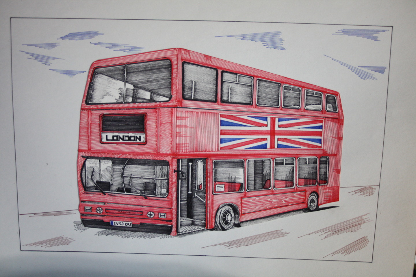 Двухъярусный автобус рисунок