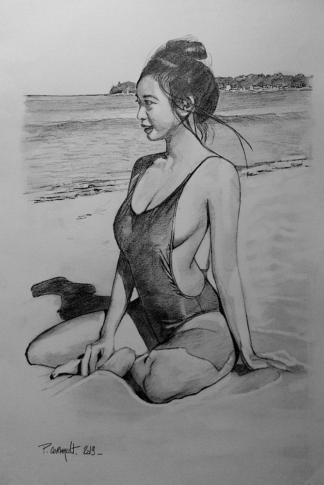 Portrait of a stylish japanese woman in a bodysuit on Craiyon