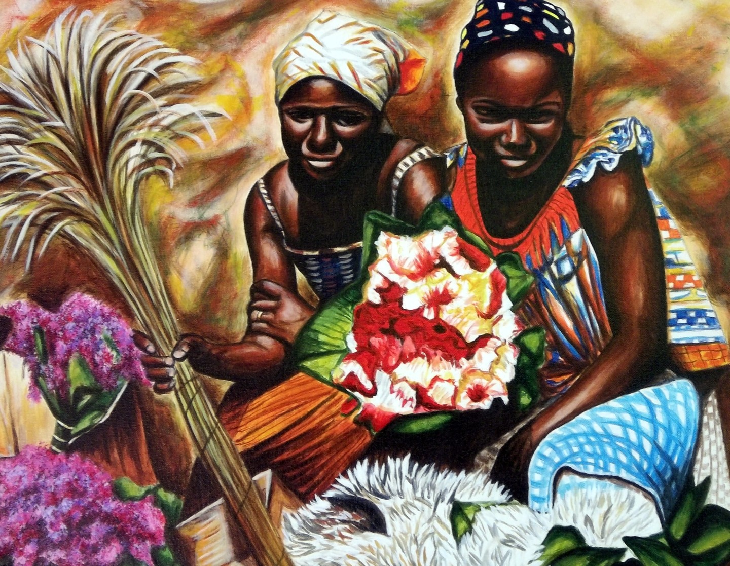 Африканские цветы в живописи
