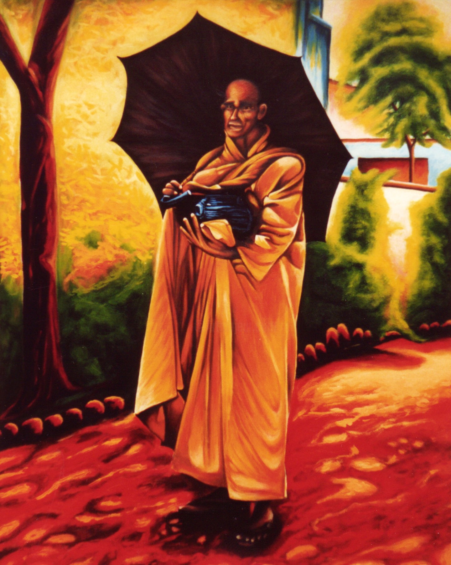 Buddhist Monk, Sri Lanka, Painting by Dan Civa | Artmajeur