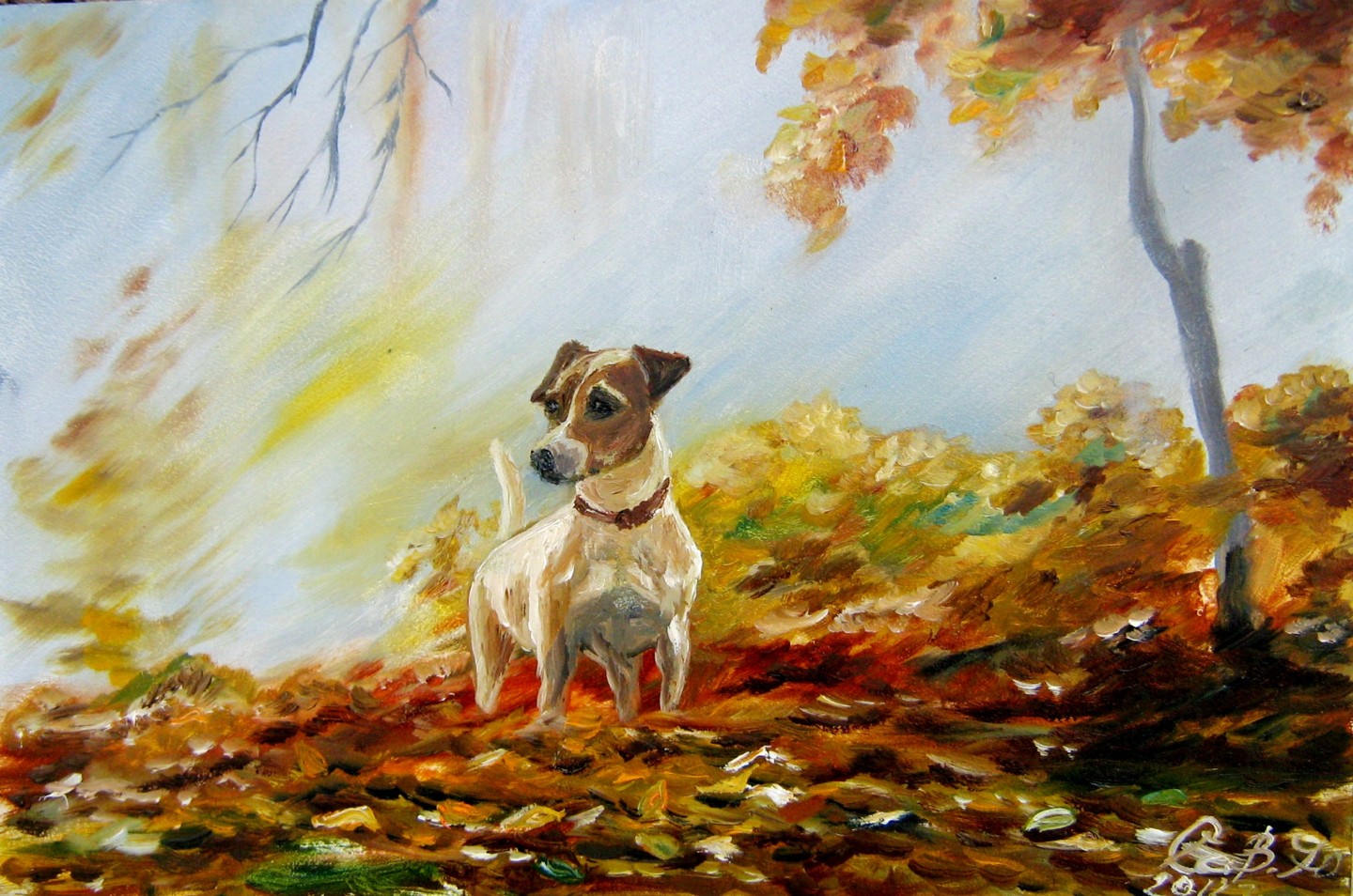 Осенняя прогулка с собакой в живописи