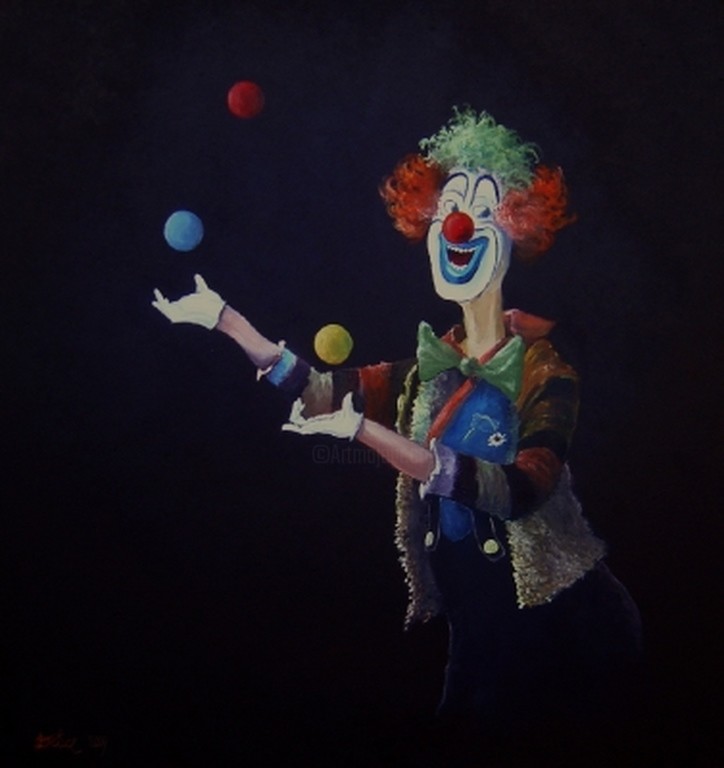 Le Clown Jongleur Jpg Painting By Delice Artmajeur