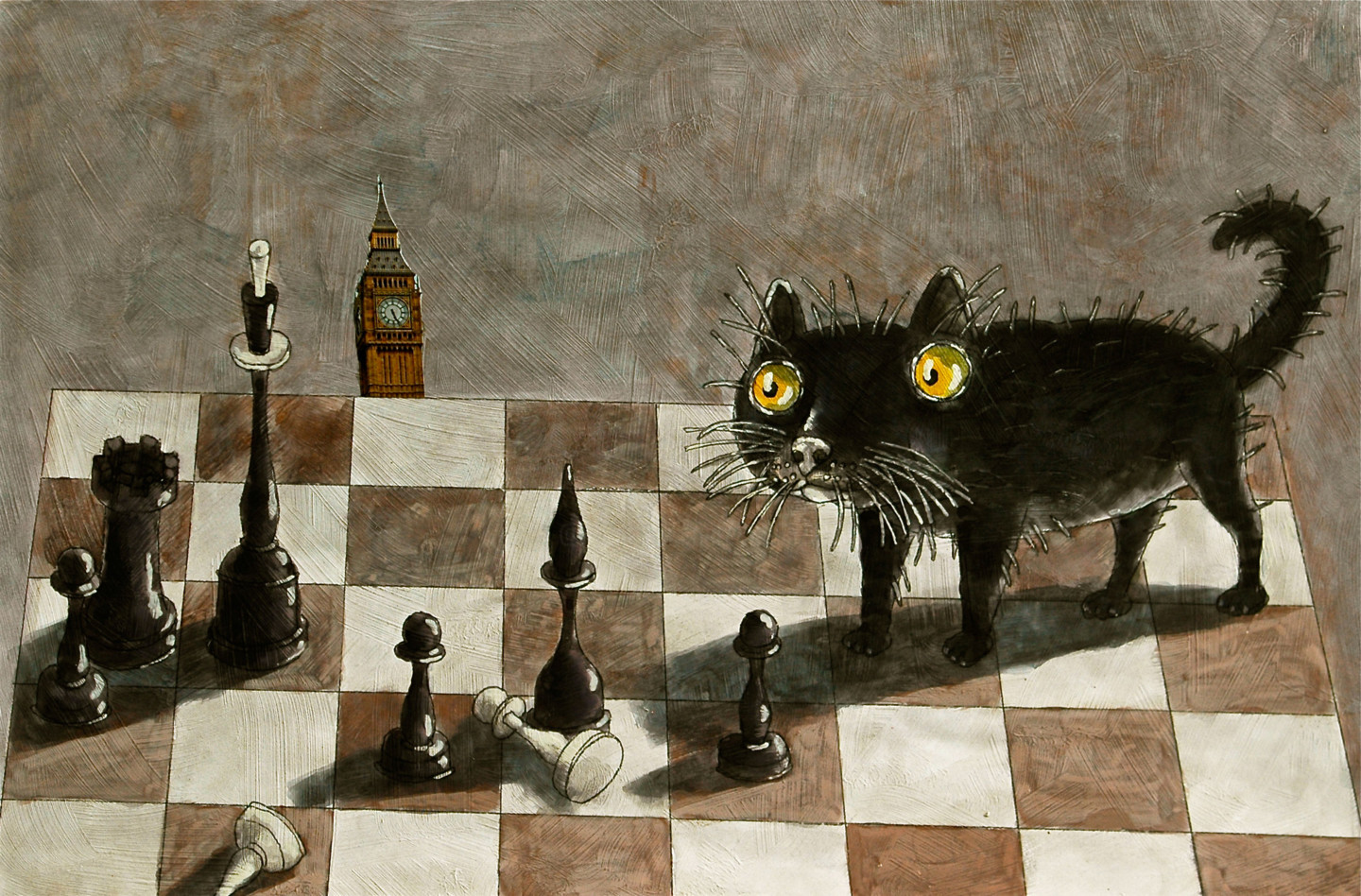 Картина Алиса в Зазеркалье шахматы