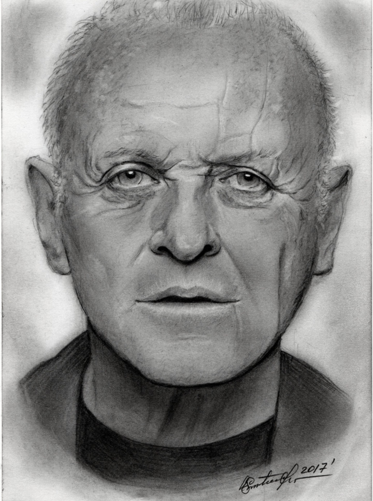Энтони Хопкинс портрет карандашом