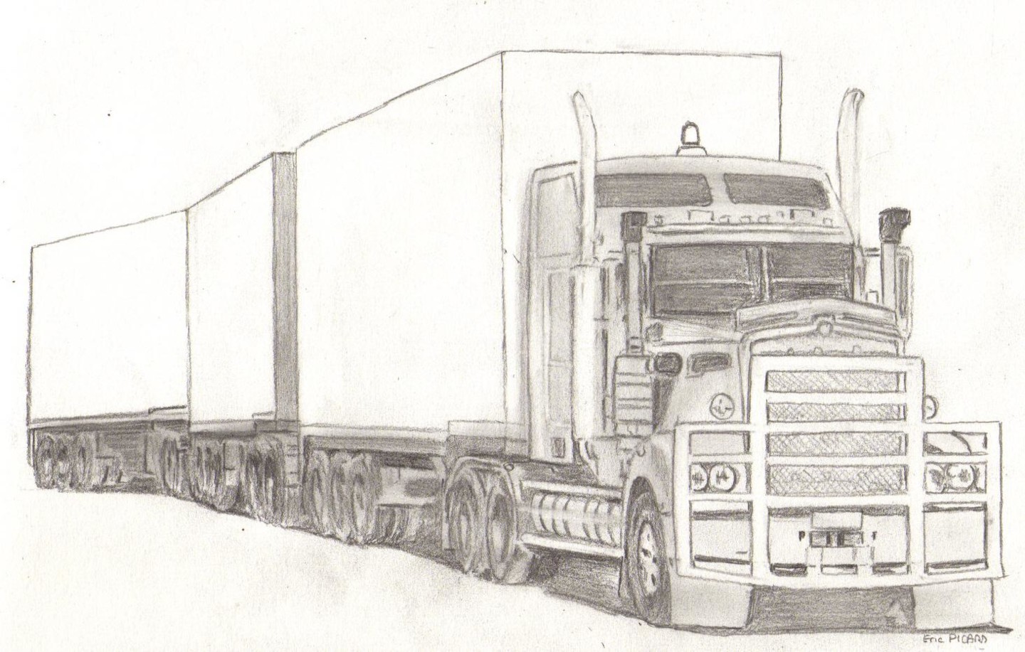 Camion 0906 0032 Fnd Modele 01 Dessin 01 Jpg Painting By Eric Picard Artmajeur