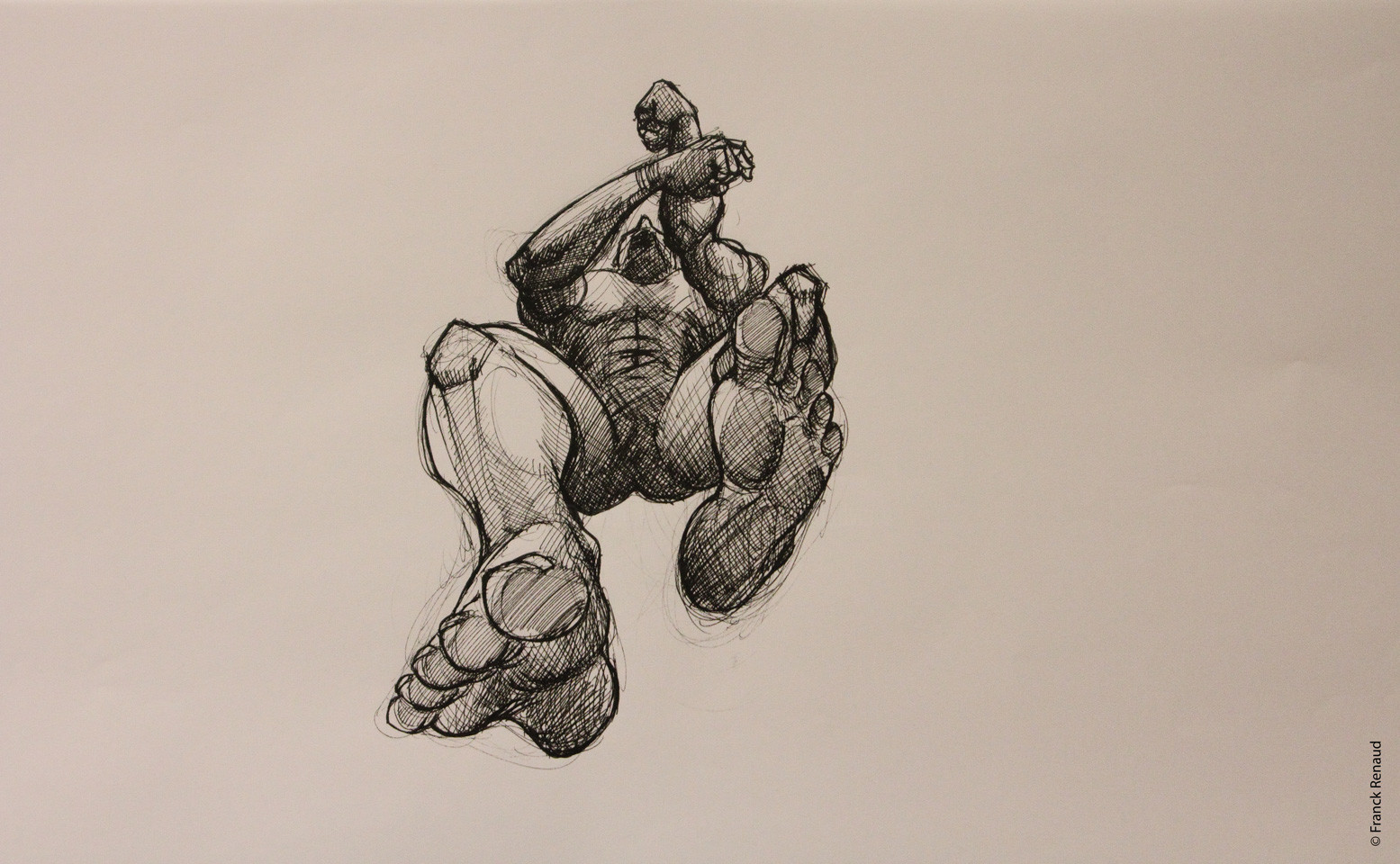 Falling Man, Drawing by Franck Renaud Artmajeur