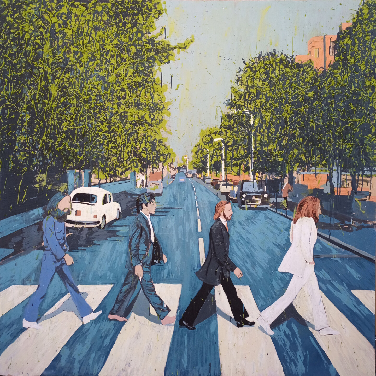 The Beatles (Abbey Road), Painting by Giuseppe Valia | Artmajeur