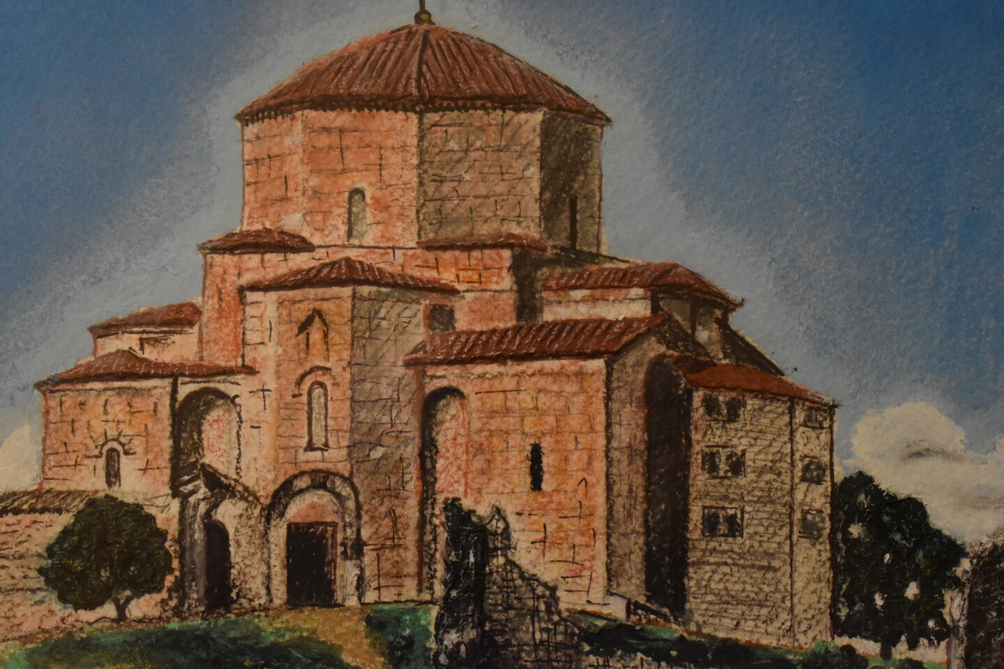 Монастырь Креста / Monastery Of The Cros, Painting by Gocha Kirikashvili |  Artmajeur