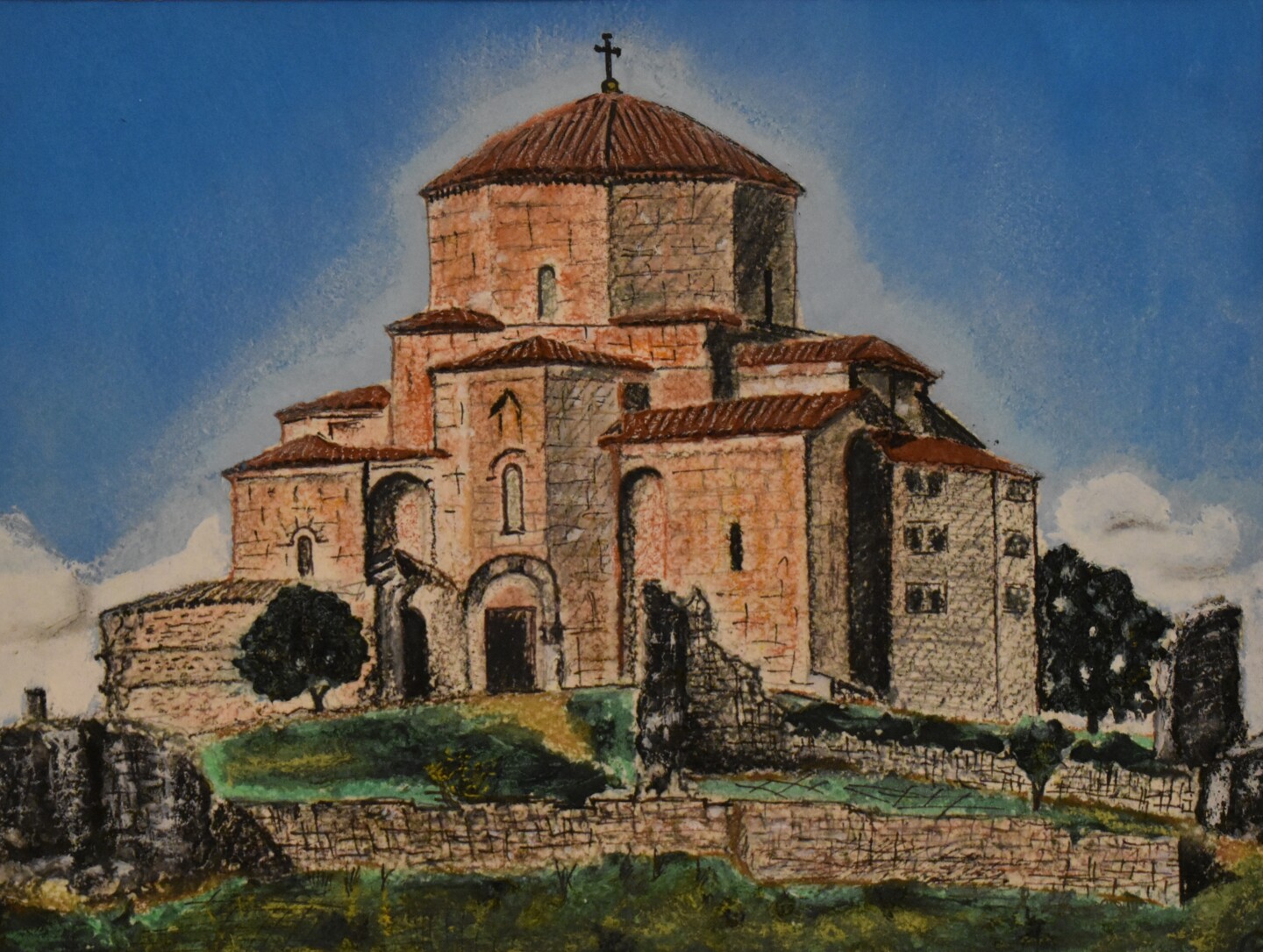 Монастырь Креста / Monastery Of The Cros, Painting by Gocha Kirikashvili |  Artmajeur