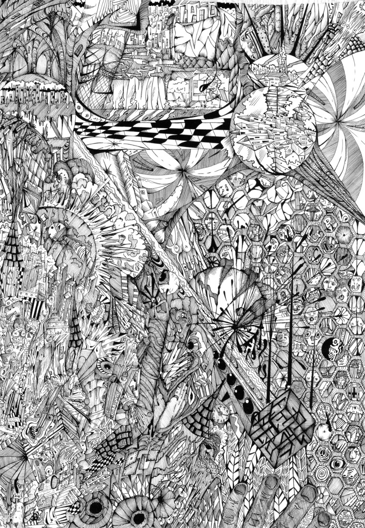 Ink Chaos, Drawing by Graham Rhodes Artmajeur