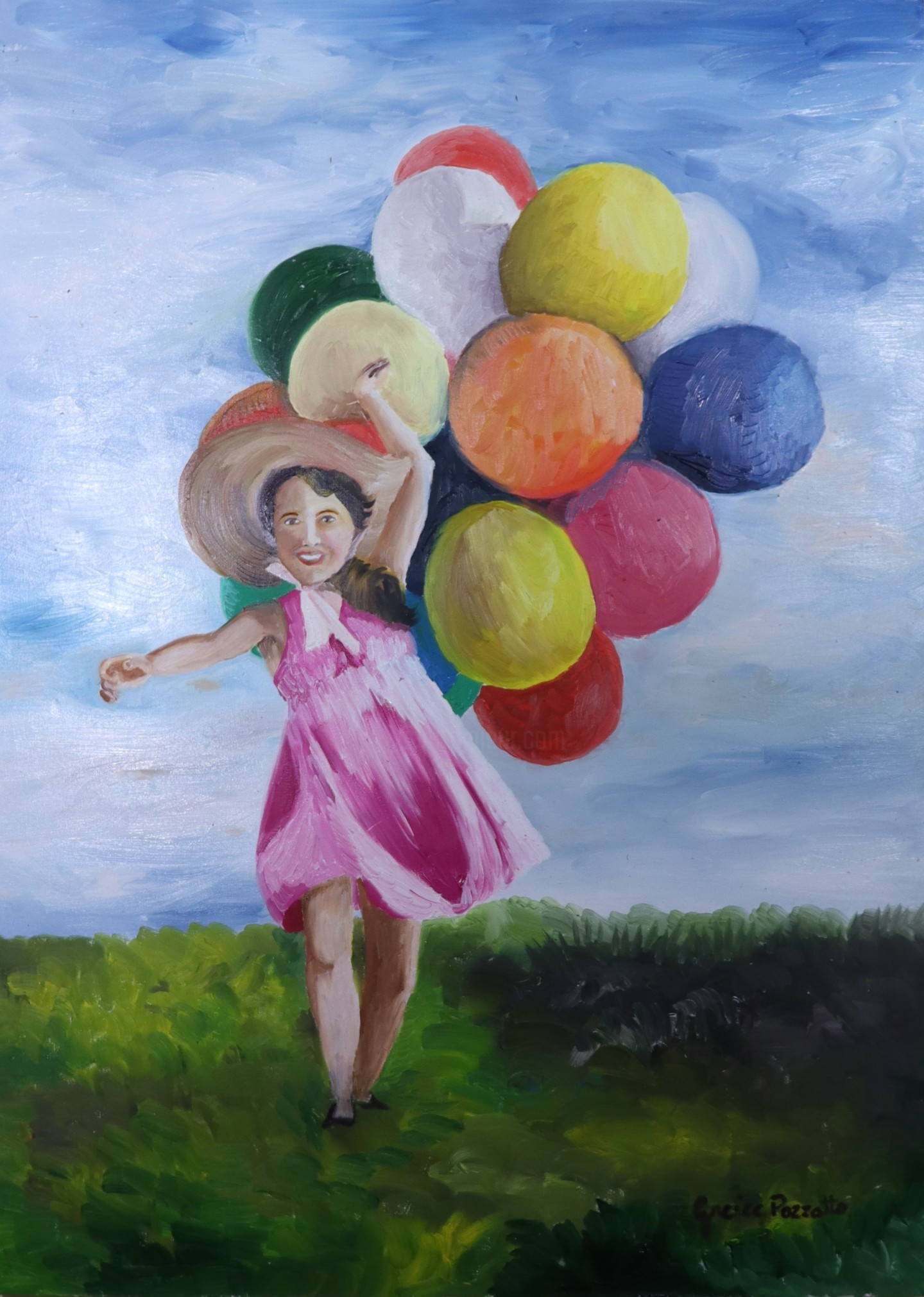 menina com balões de tintas multicoloridas. respingo de aquarela
