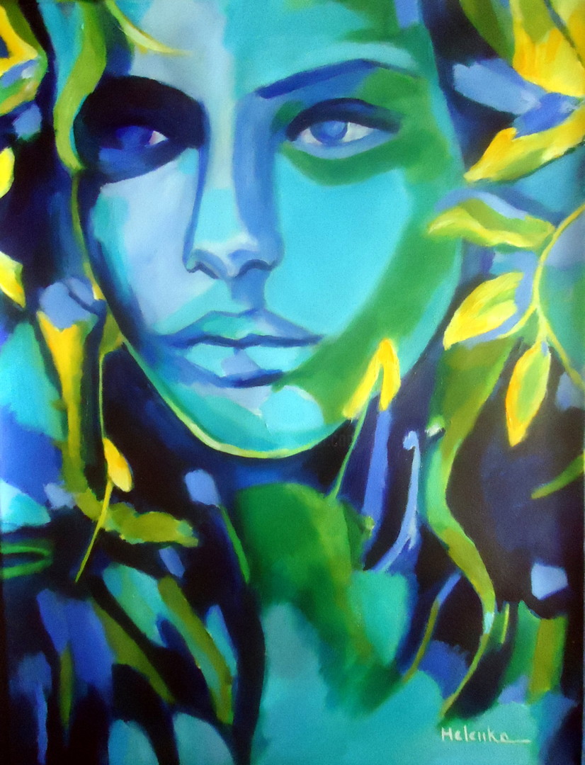Lady blue - (Sold) Painting by Helenka | Artmajeur