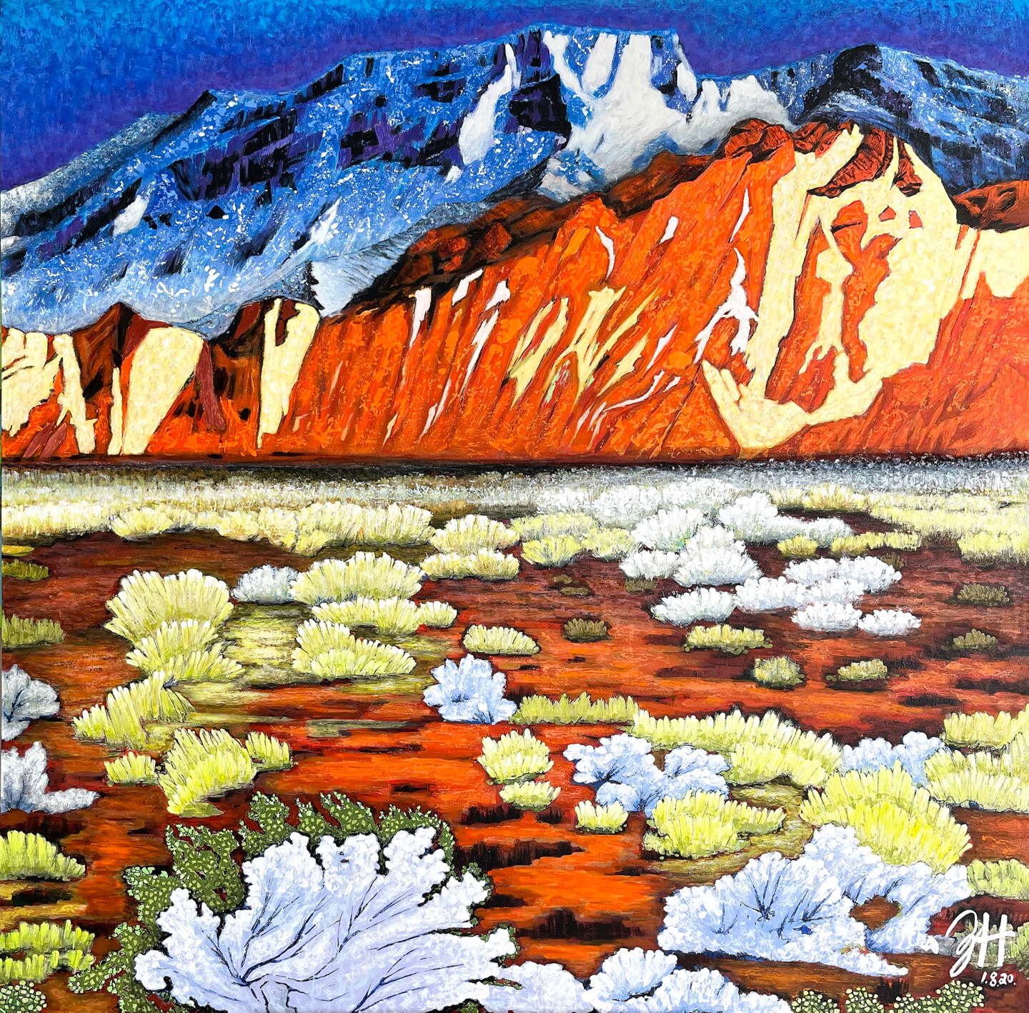 Desert Mountain, Painting by Hongneher Zhao Artmajeur