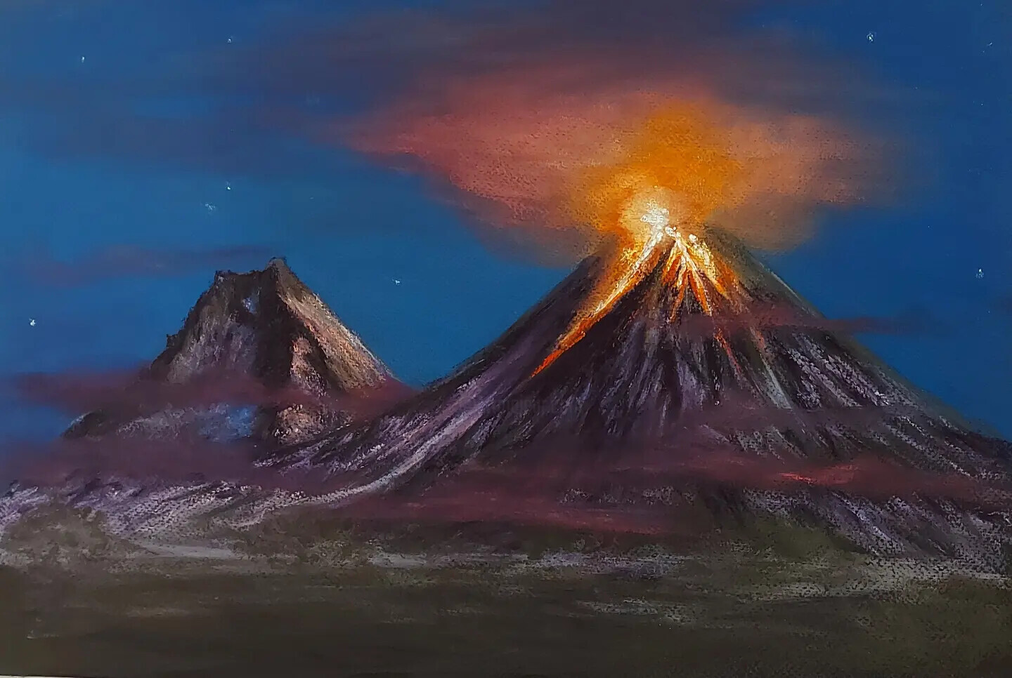 Вулкан. Извержение. Volcano. Eruption, Картина - Irina Nikulina | Artmajeur