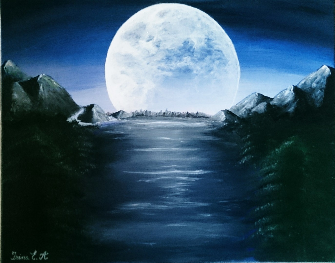 Moonlight, Painting by Irina E.A Artmajeur