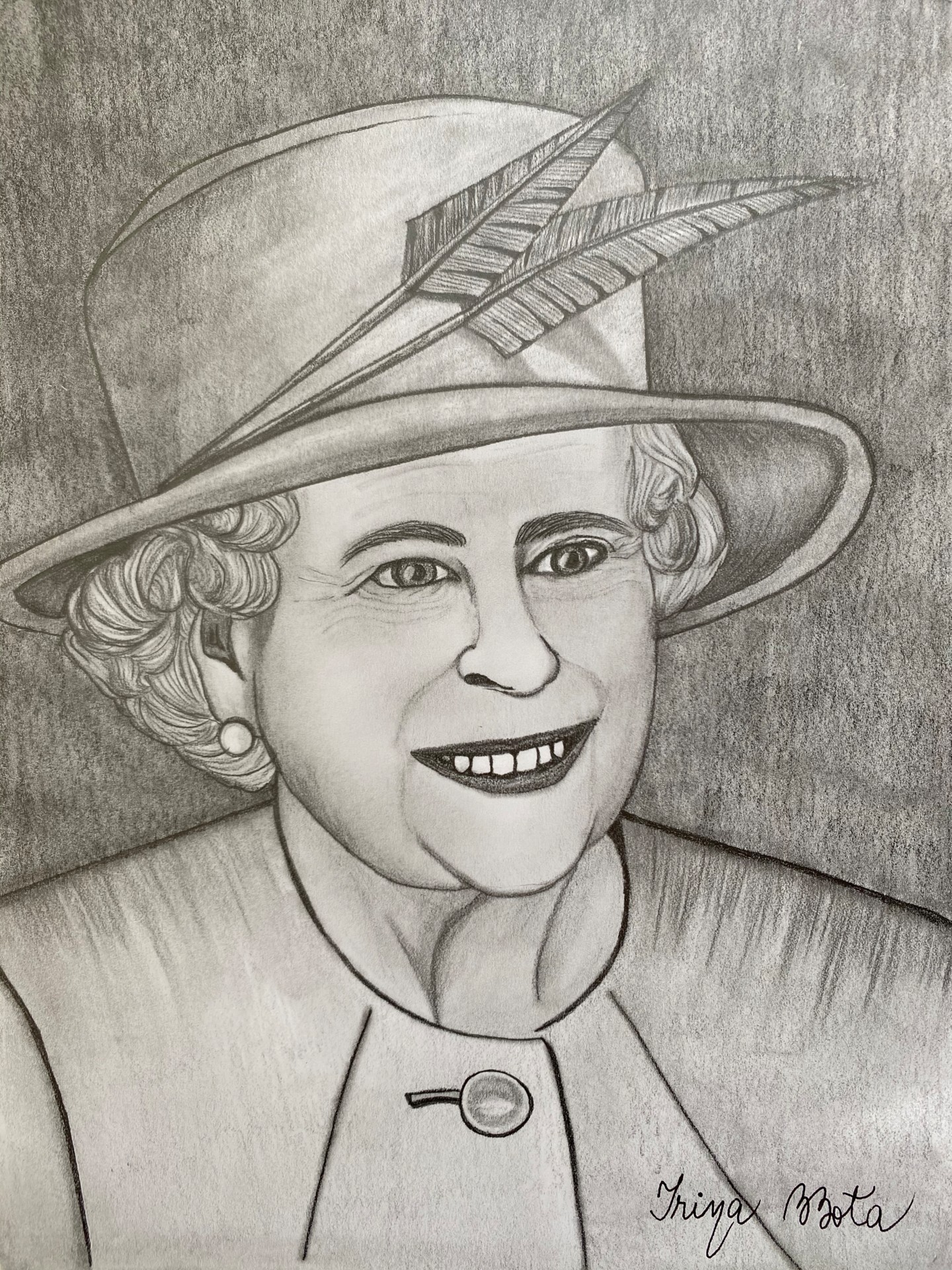 Her Majesty Queen Elizabeth Ii Portrait, Drawing by Irina Bbota Artmajeur