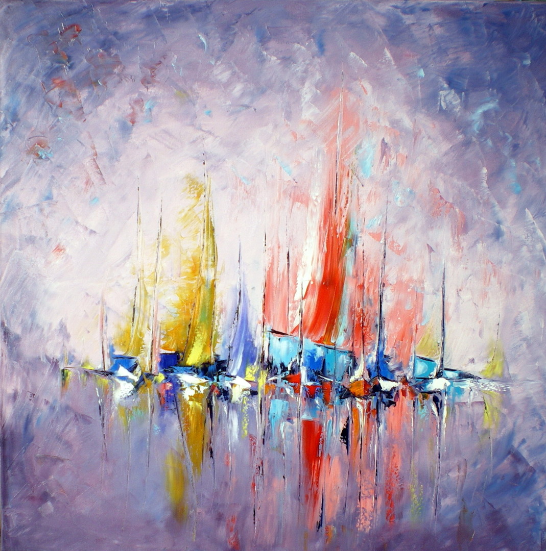 flottille coloree 100x100 jpg Peinture  par Francis 