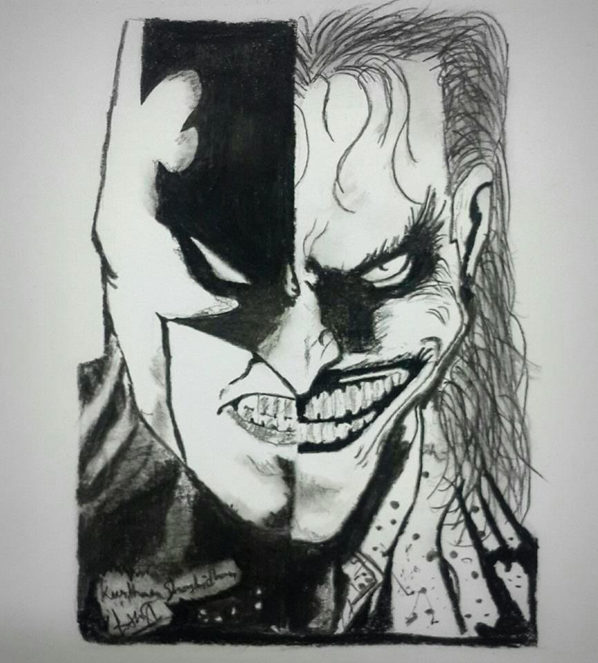 joker vs batman drawings