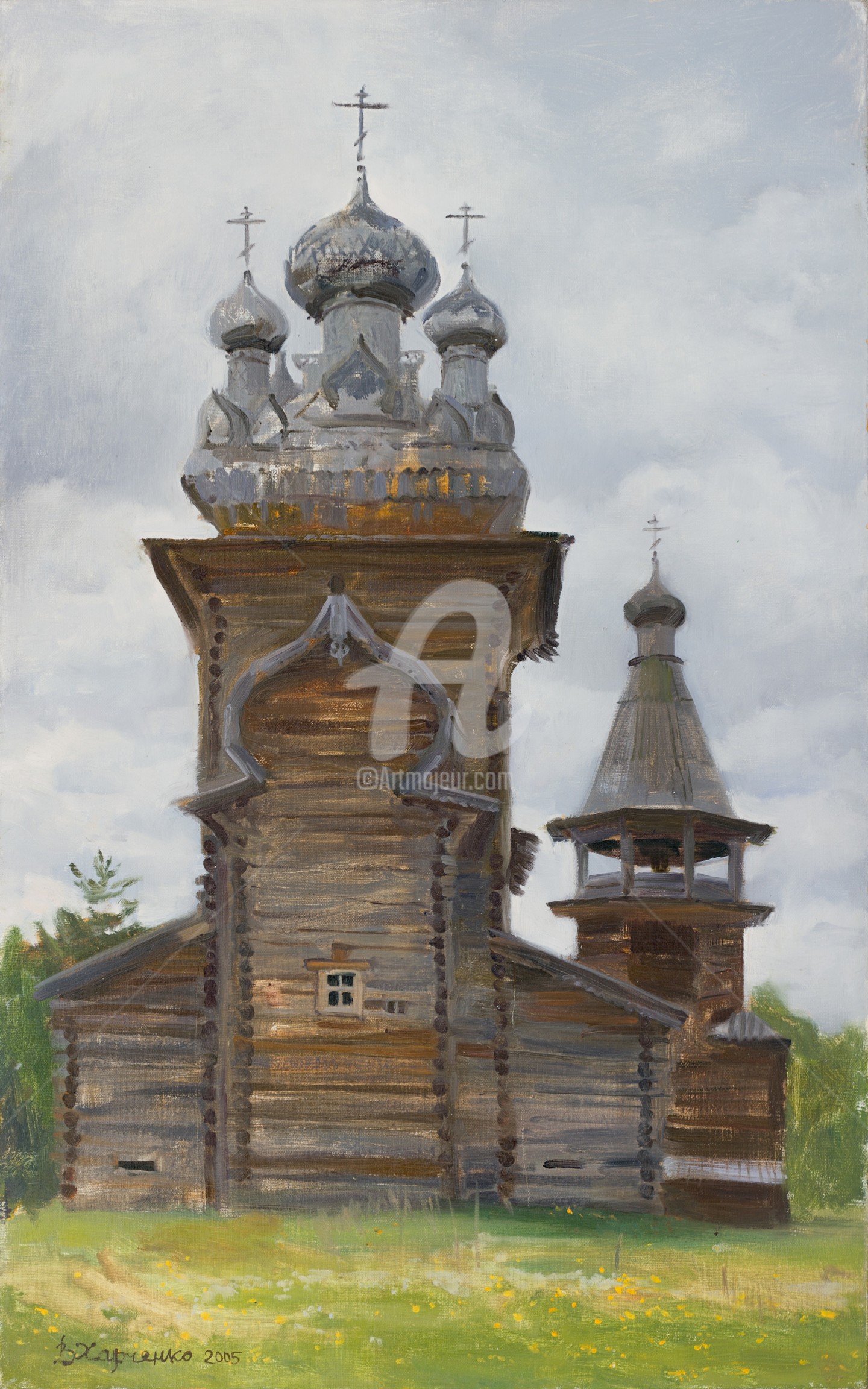 Деревянная Церковь в поясе живопись