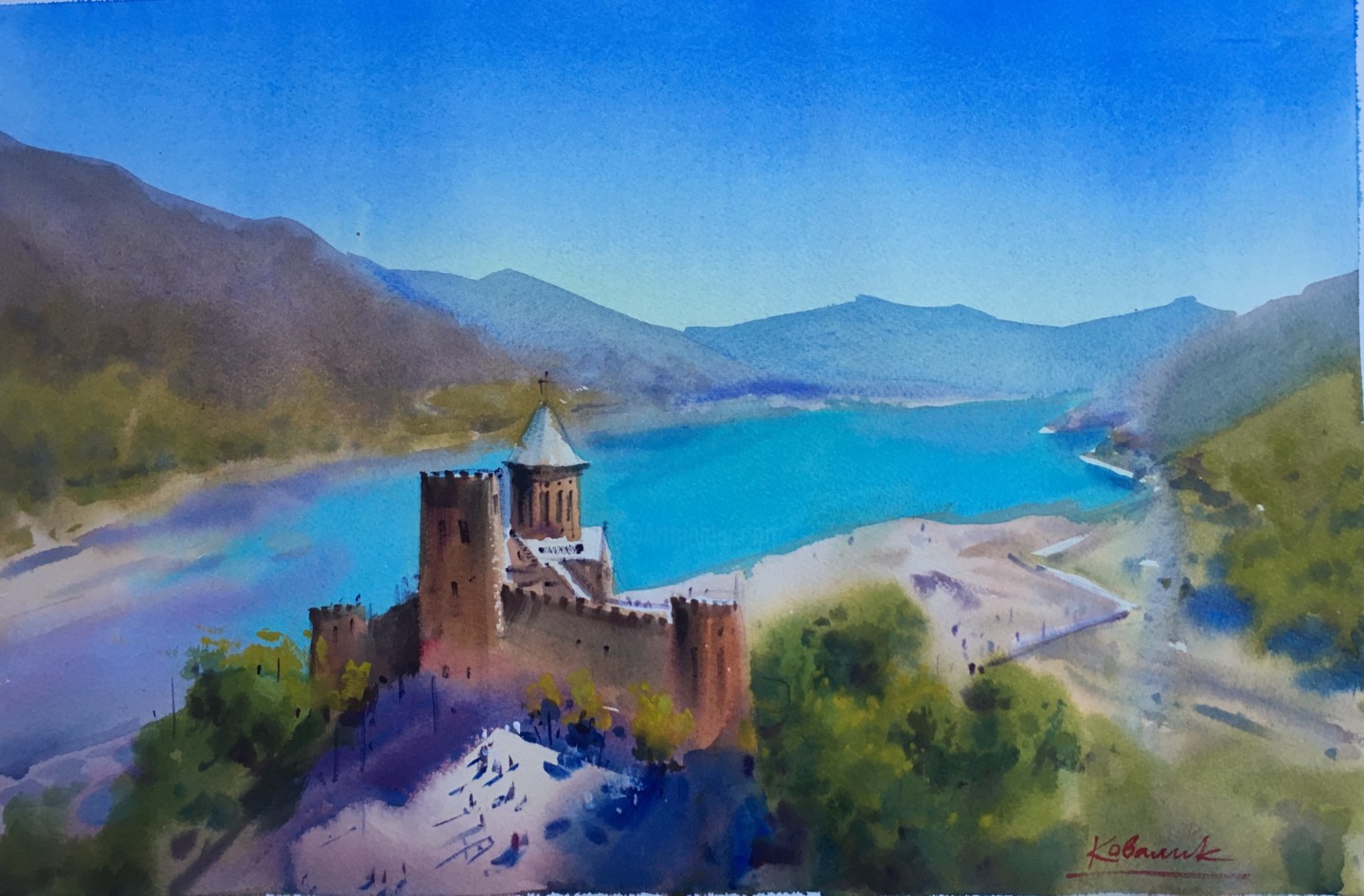 Ананури крепость Грузия картины художников живопись