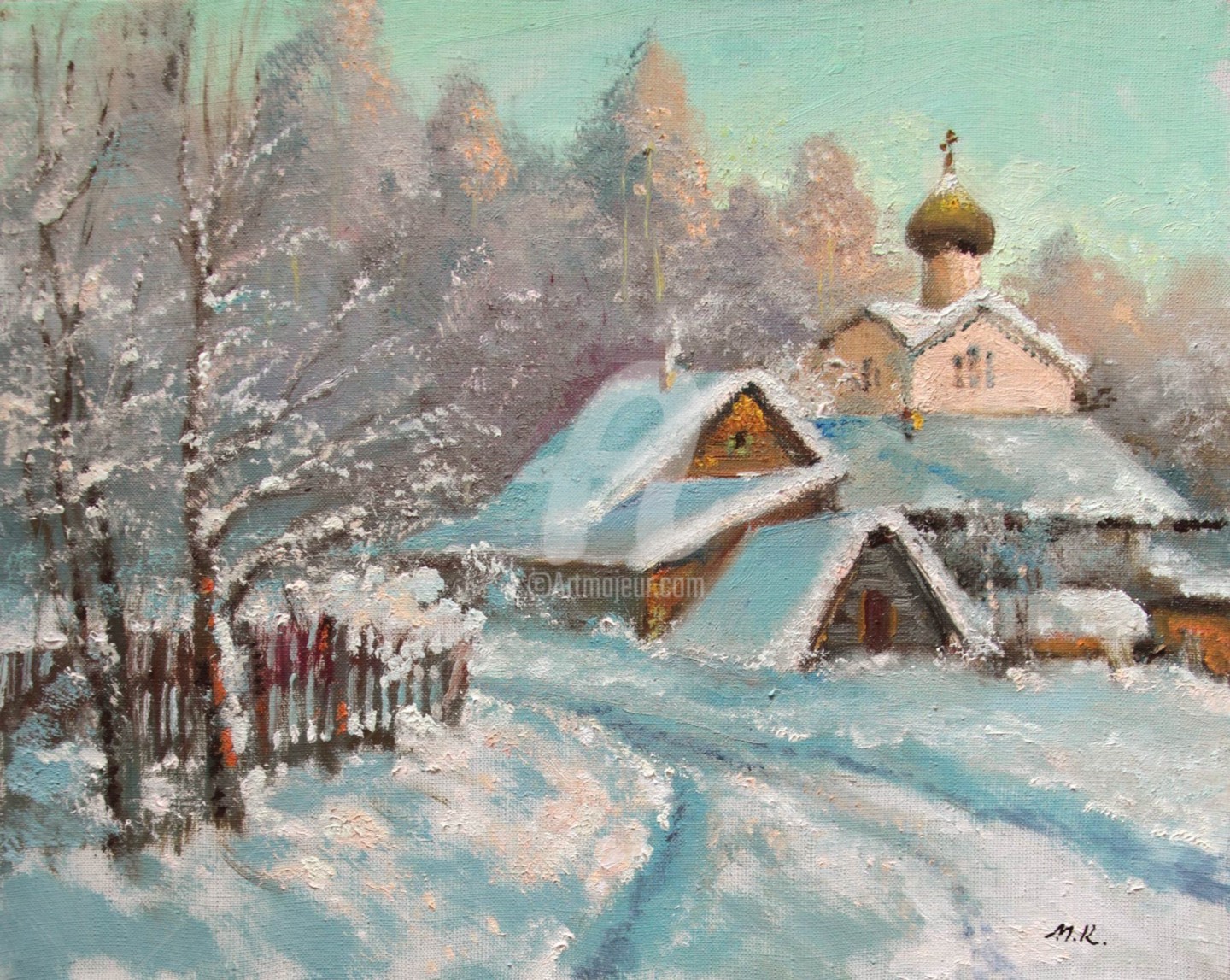 Виктор Цыганков пейзаж зима Церковь